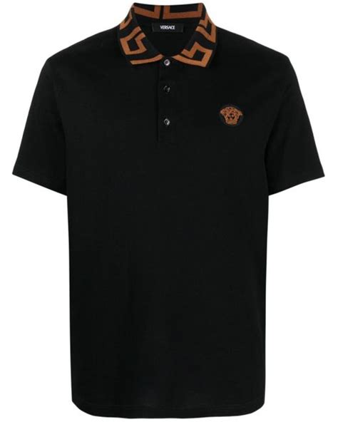 Medusa Greca Polo Shirt Black 